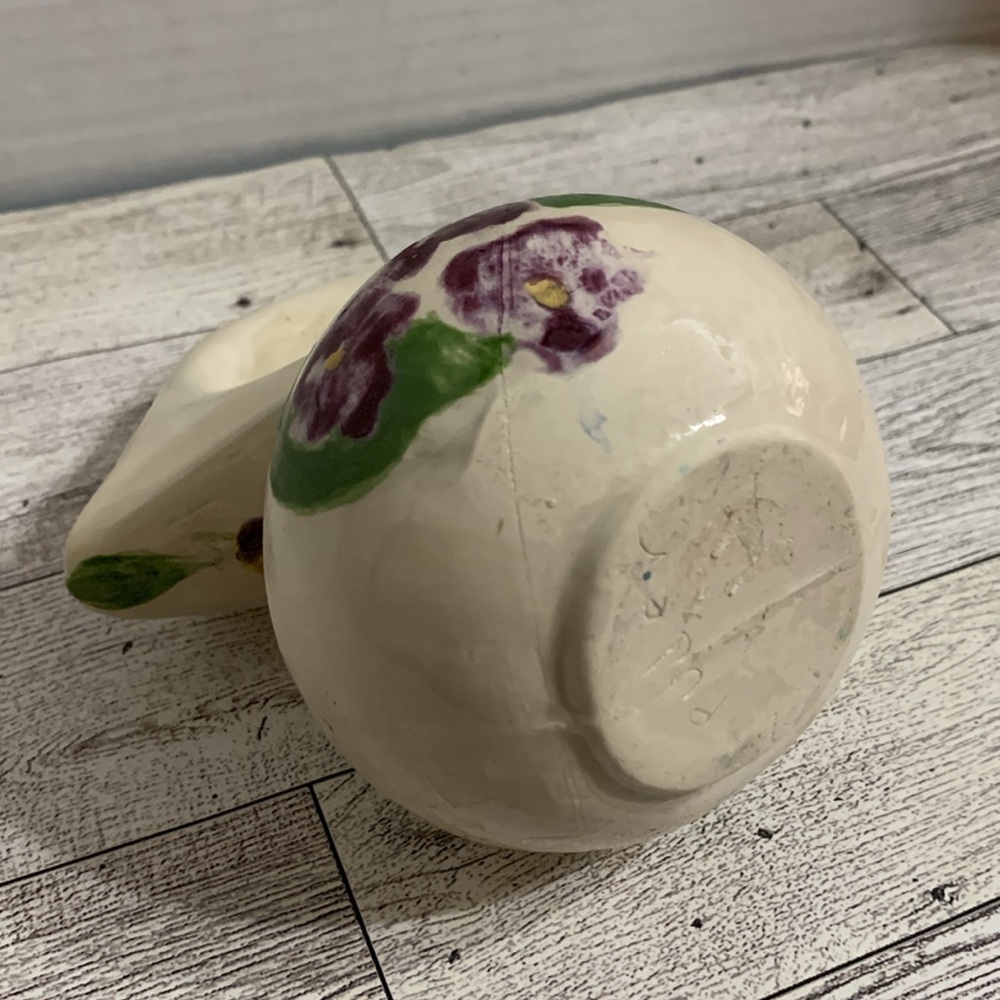 Honey Pot w/ purple pansies - Picture 4 of 6
